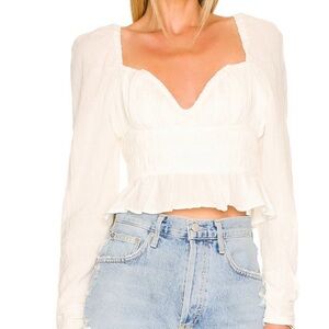 Free People Chloe Puff Sleeve Blouse